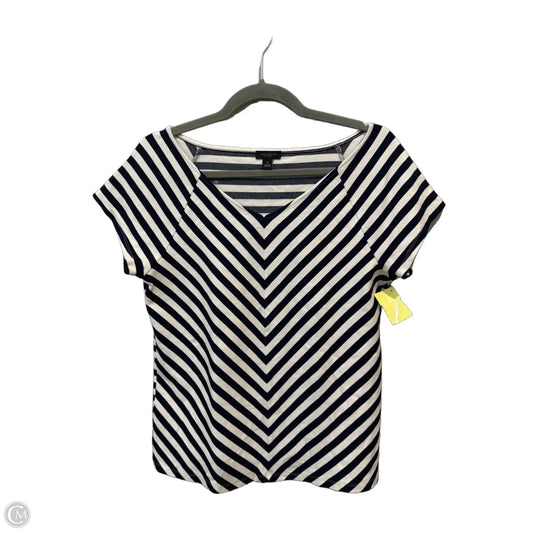 Top Short Sleeve By Ann Taylor In Striped Pattern, Size: M