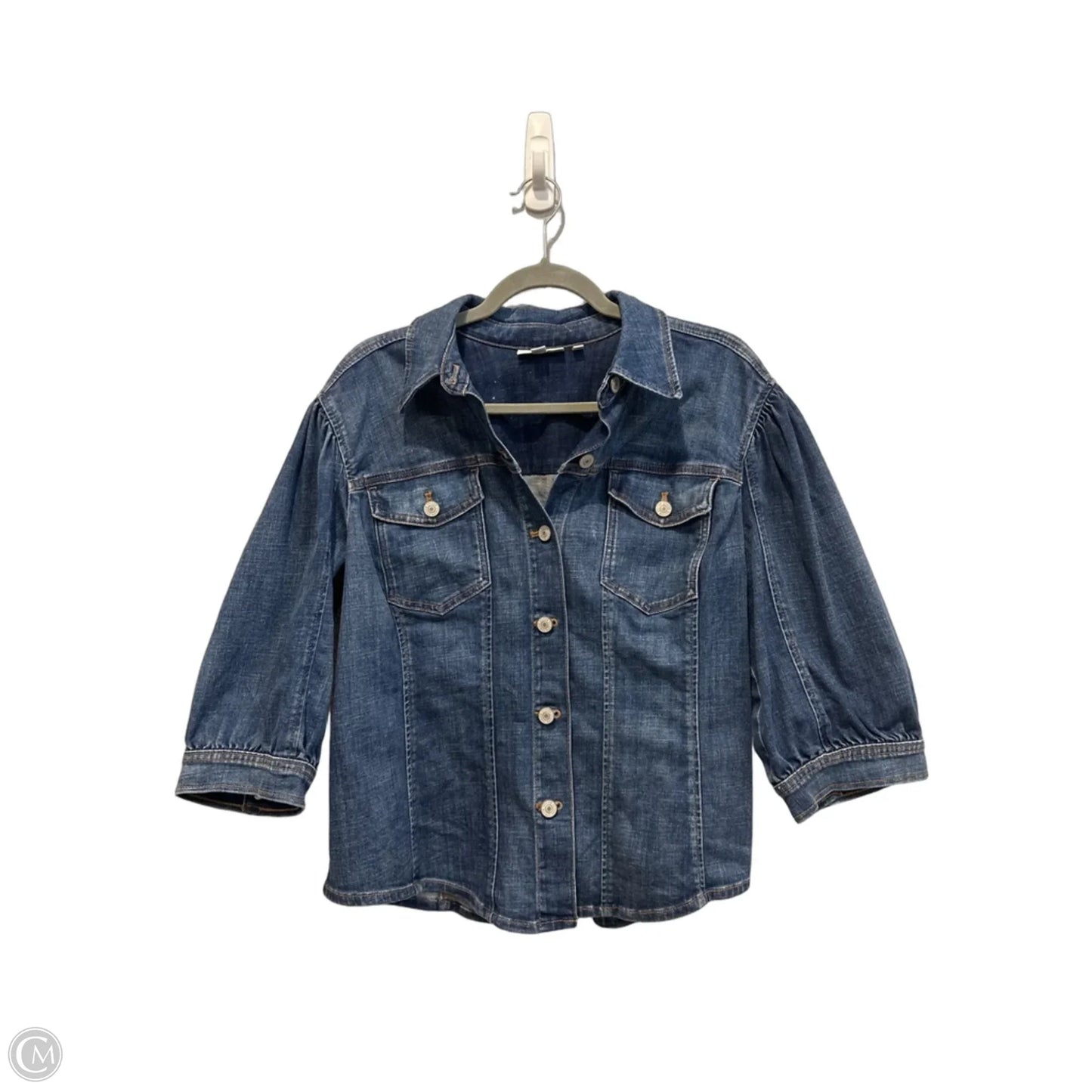 Jacket Denim By Chicos In Blue Denim, Size: L