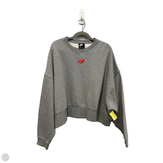 Sweatshirt Crewneck By Nike In Grey, Size: L