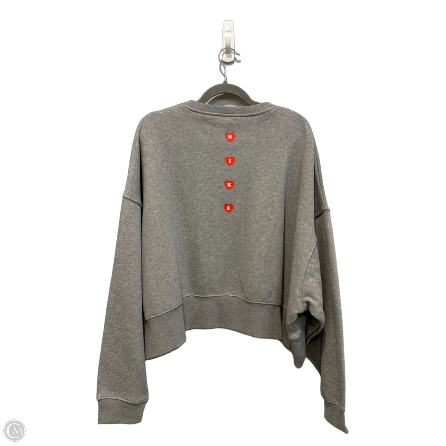 Sweatshirt Crewneck By Nike In Grey, Size: L