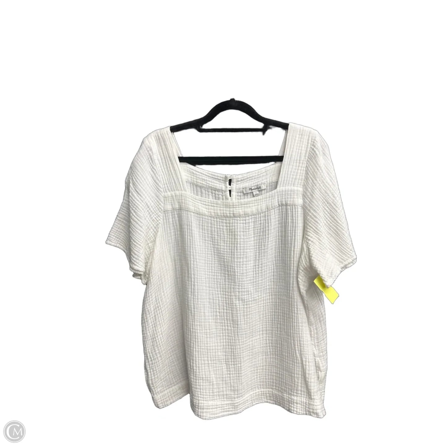 Top Short Sleeve By Madewell In White, Size: L