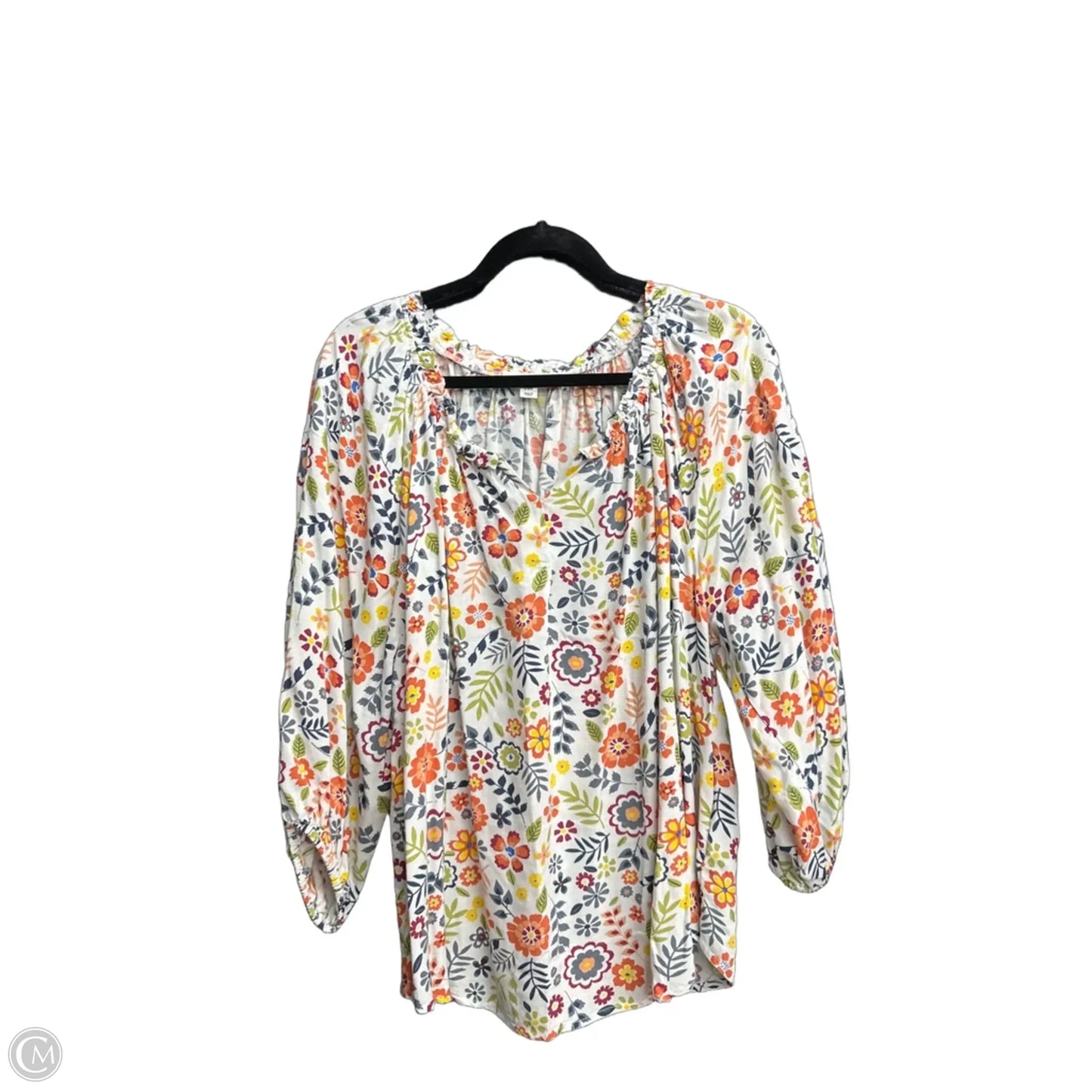 Top Long Sleeve By Beachlunchlounge In Floral Print, Size: L