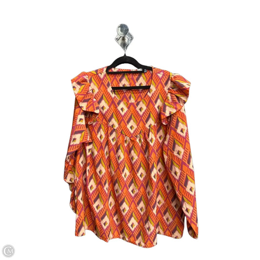 Top Long Sleeve By Michelle Mcdowell In Multi-colored, Size: 2x