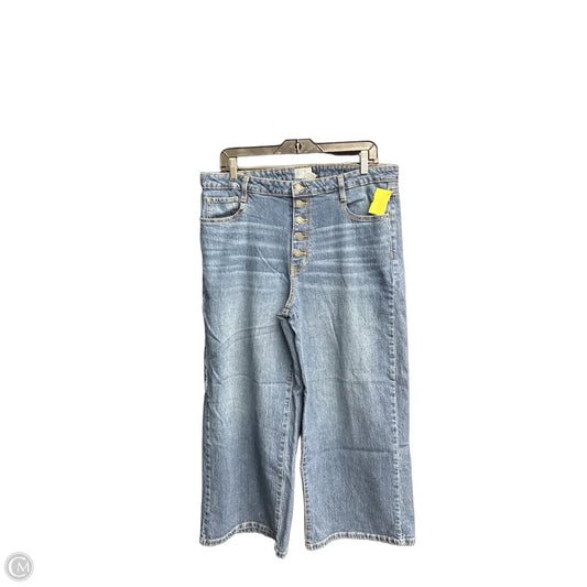 Jeans Wide Leg By Time And Tru In Blue Denim, Size: 14