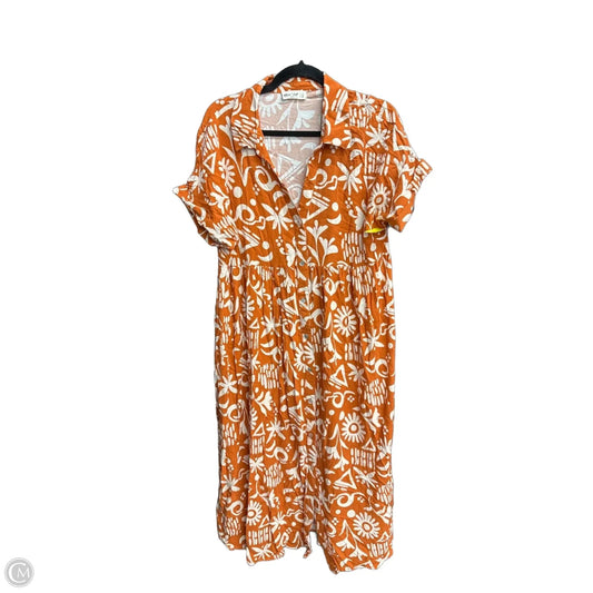 Dress Casual Maxi By New In In Orange & White, Size: L
