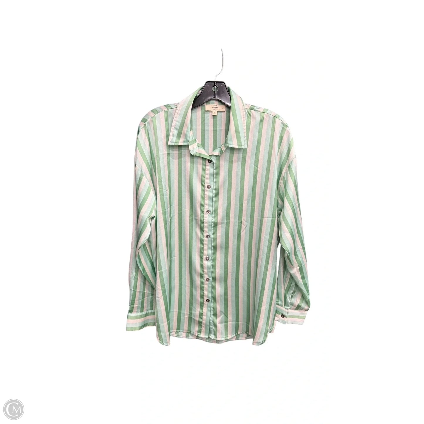 Top Long Sleeve By Entro In Striped Pattern, Size: M