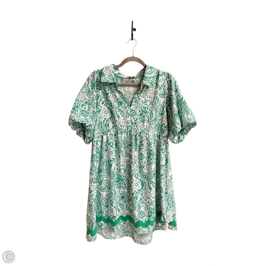 Dress Casual Short By Umgee In Green & White, Size: S