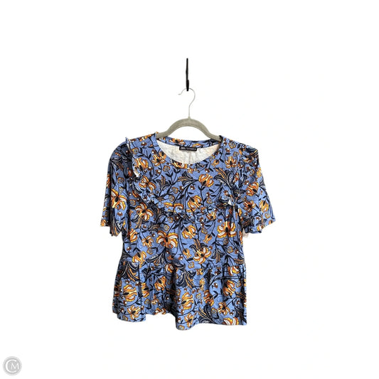 Top Short Sleeve By Zara In Blue, Size: M