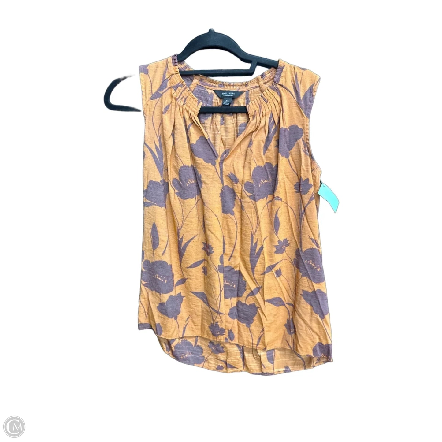 Top Sleeveless By Simply Vera In Orange, Size: Xs