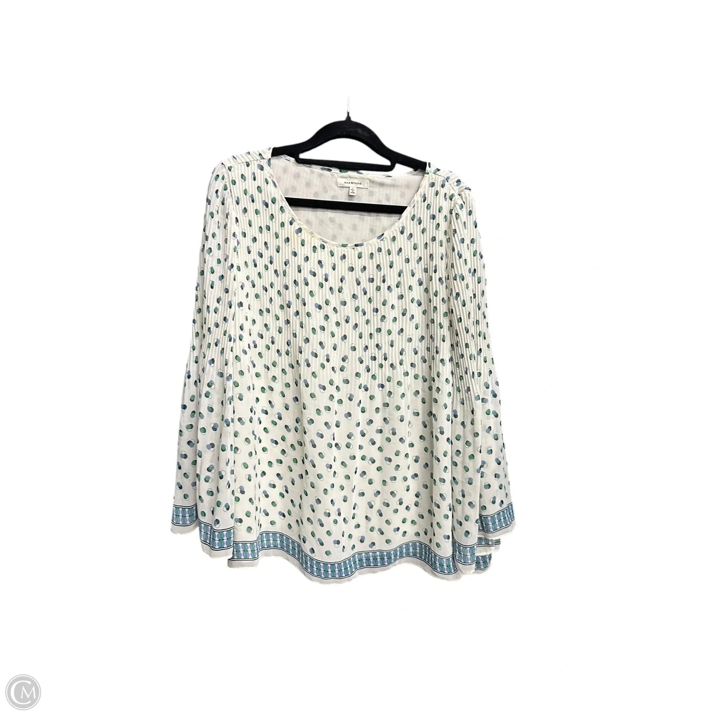 Top Long Sleeve By Max Studio In Cream, Size: L