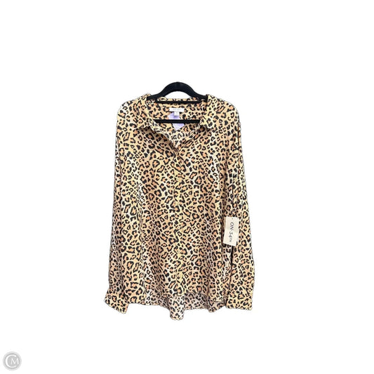 Top Long Sleeve By On 34th In Leopard Print, Size: Xl
