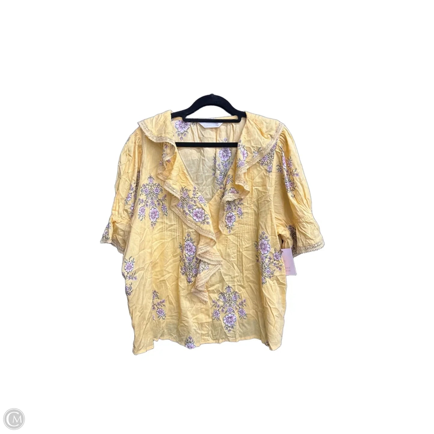 Top Short Sleeve By Lc Lauren Conrad In Floral Print, Size: 2x