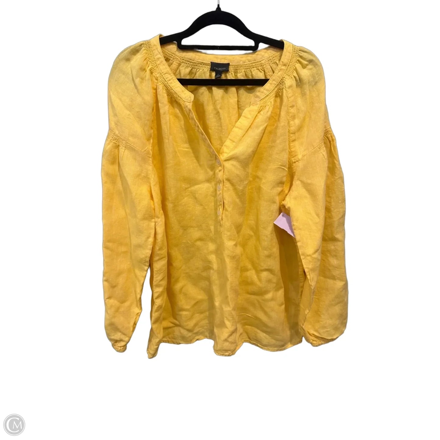 Top Long Sleeve By Talbots In Yellow, Size: L