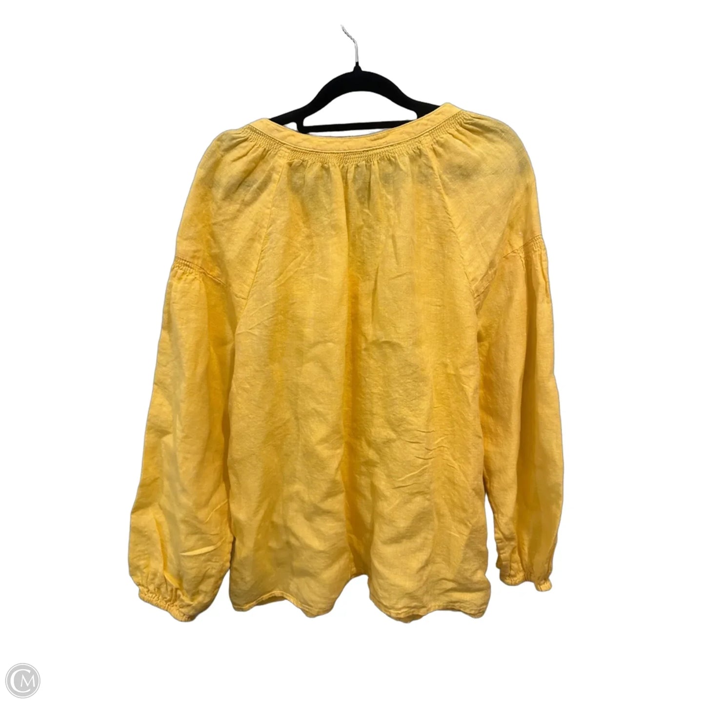Top Long Sleeve By Talbots In Yellow, Size: L