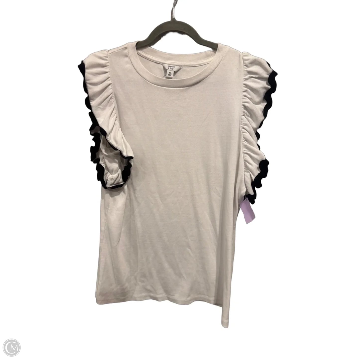 Top Sleeveless By Crown And Ivy In Black & White, Size: Xl