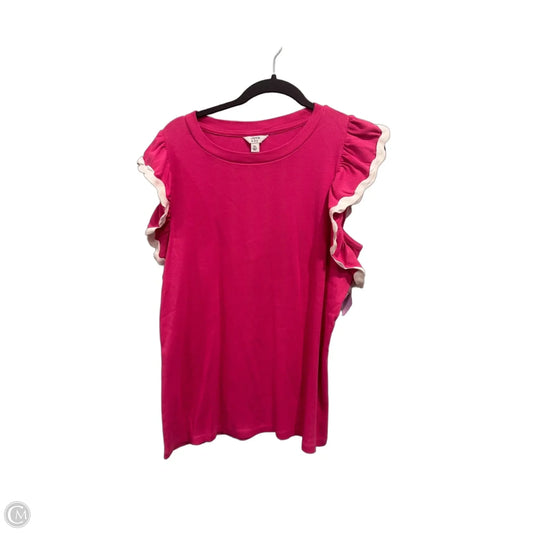 Top Sleeveless By Crown And Ivy In Pink & White, Size: Xl