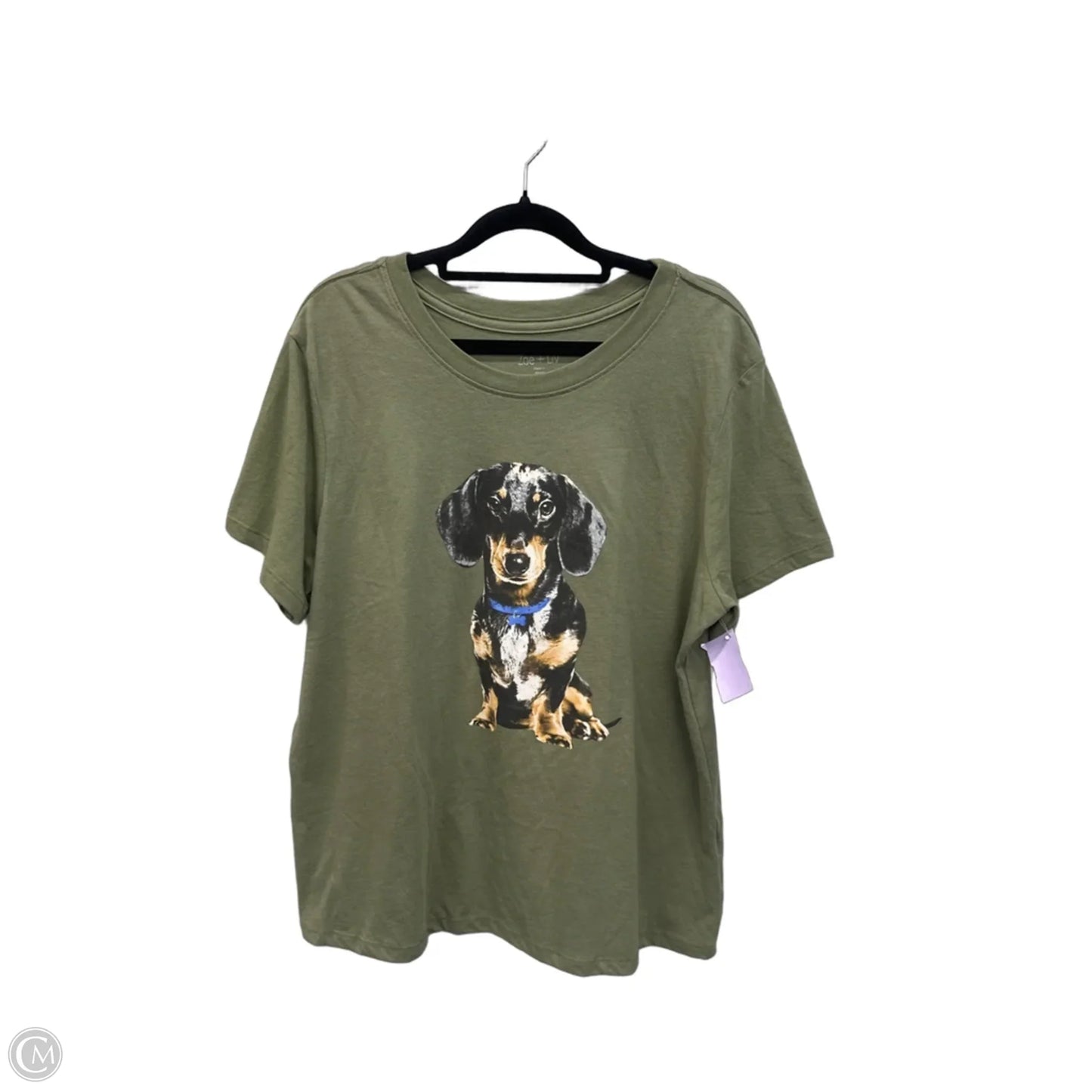 Top Short Sleeve Basic By Zoe And Liv In Green, Size: L