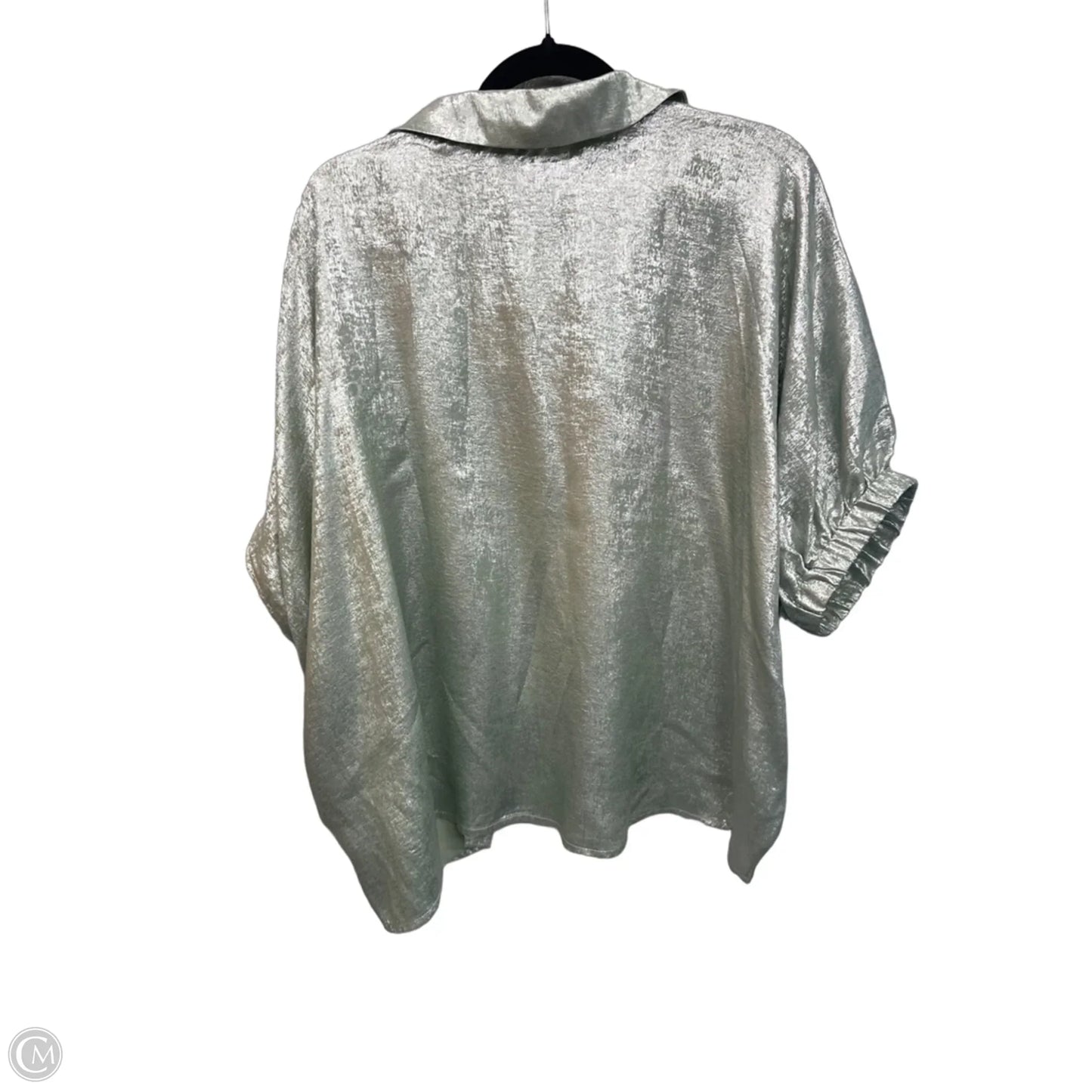 Top Short Sleeve By Jodifl In Silver, Size: L