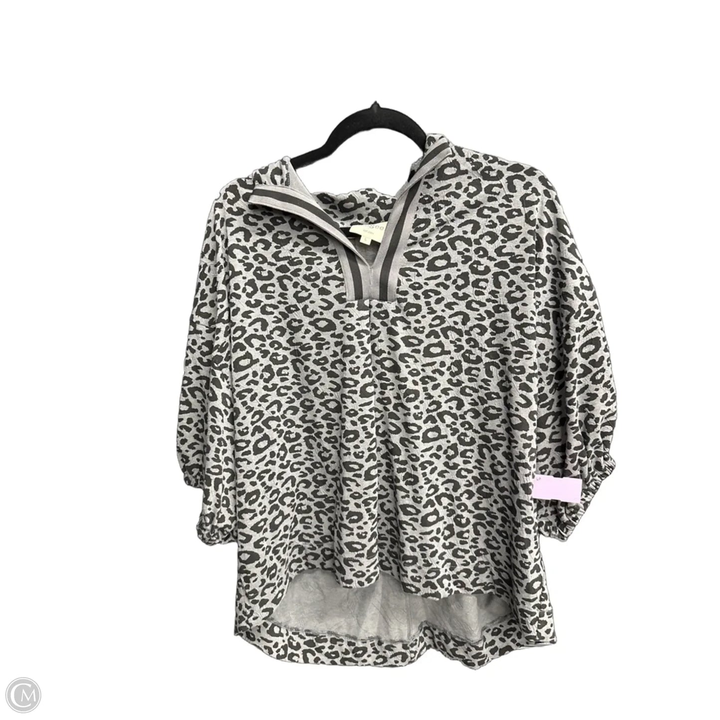 Top Short Sleeve By Umgee In Leopard Print, Size: L