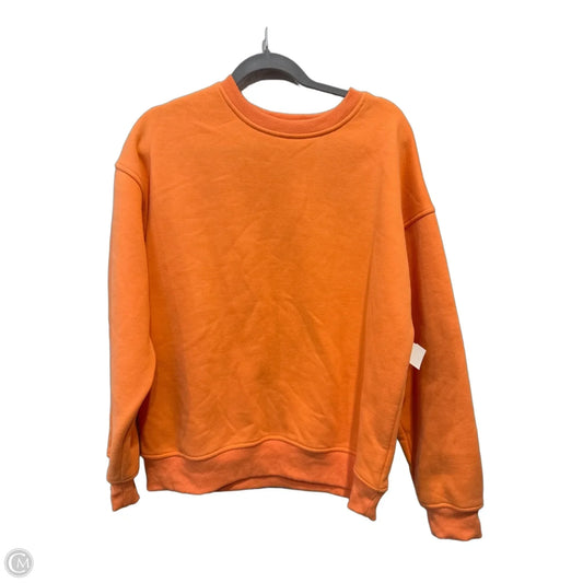 Sweatshirt Crewneck By Bailey Rose In Orange, Size: M