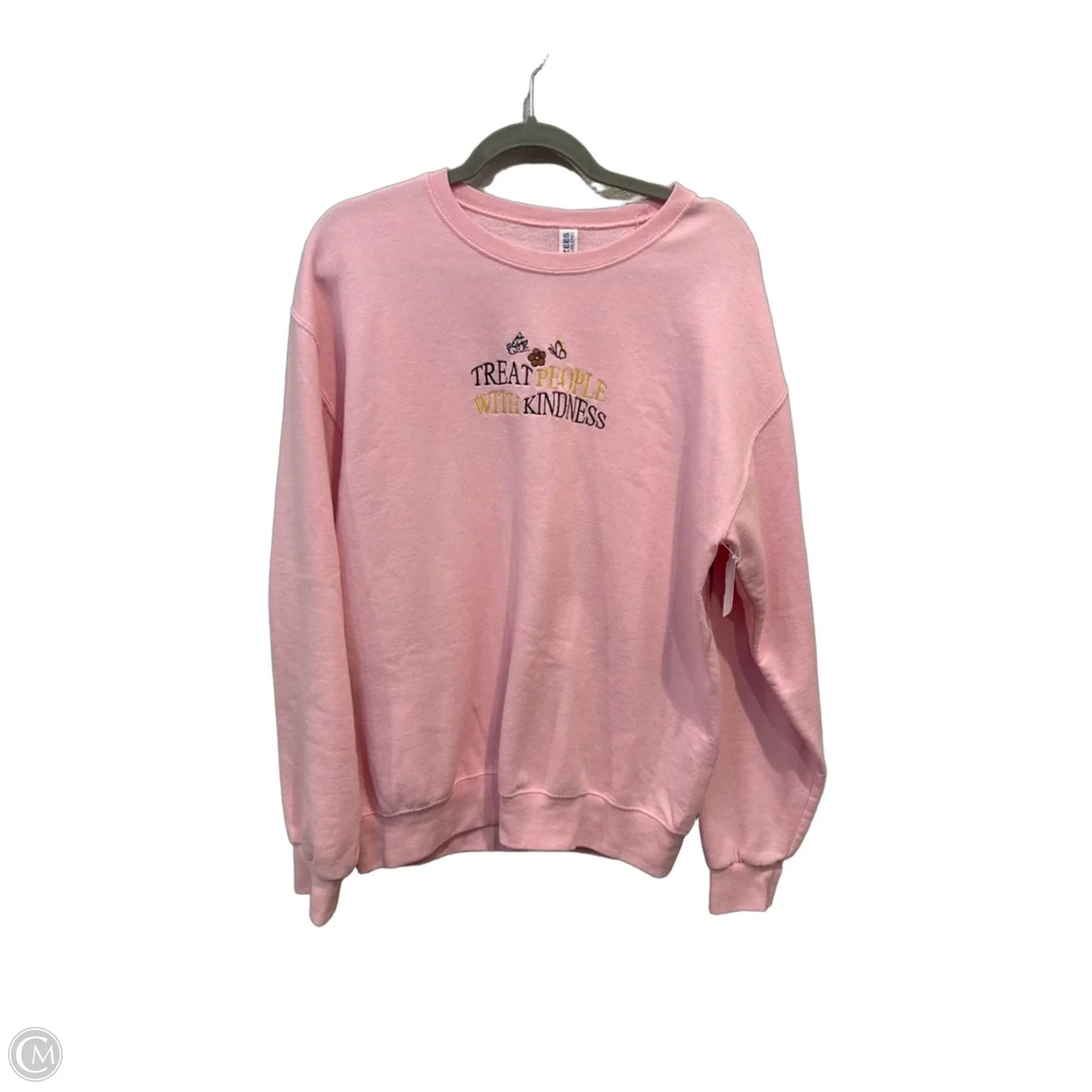 Sweatshirt Crewneck By Jerzees In Pink, Size: M