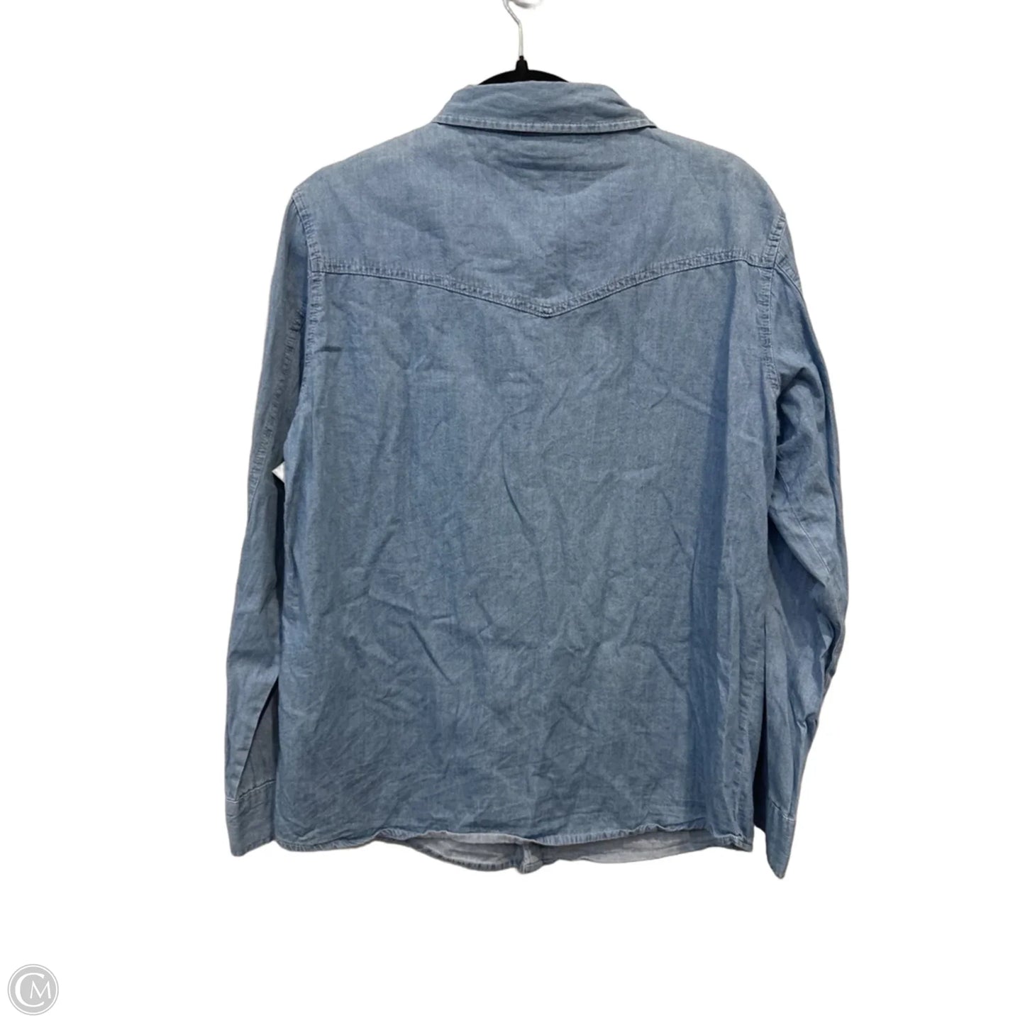 Top Long Sleeve By Wrangler In Blue Denim, Size: Sp
