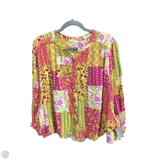 Top Long Sleeve By Easel In Multi-colored, Size: M