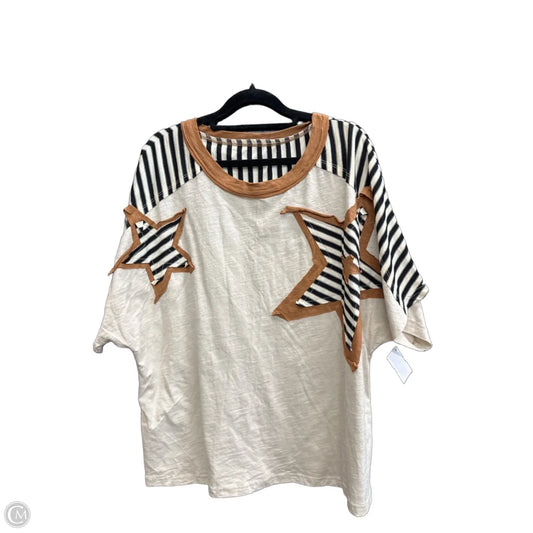 Top Short Sleeve By Shein In Brown, Size: Xl