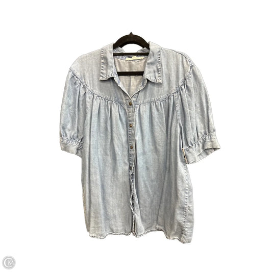 Top Short Sleeve By Jane And Delancey In Blue Denim, Size: Xl