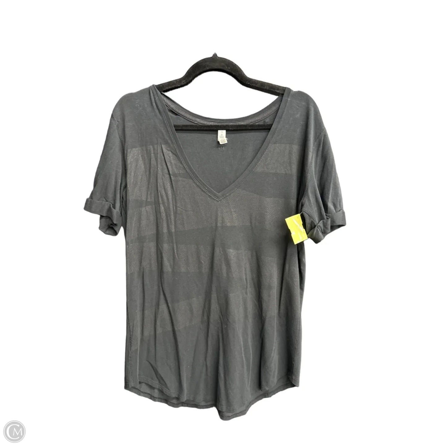 Athletic Top Short Sleeve By Lululemon In Black, Size: 10