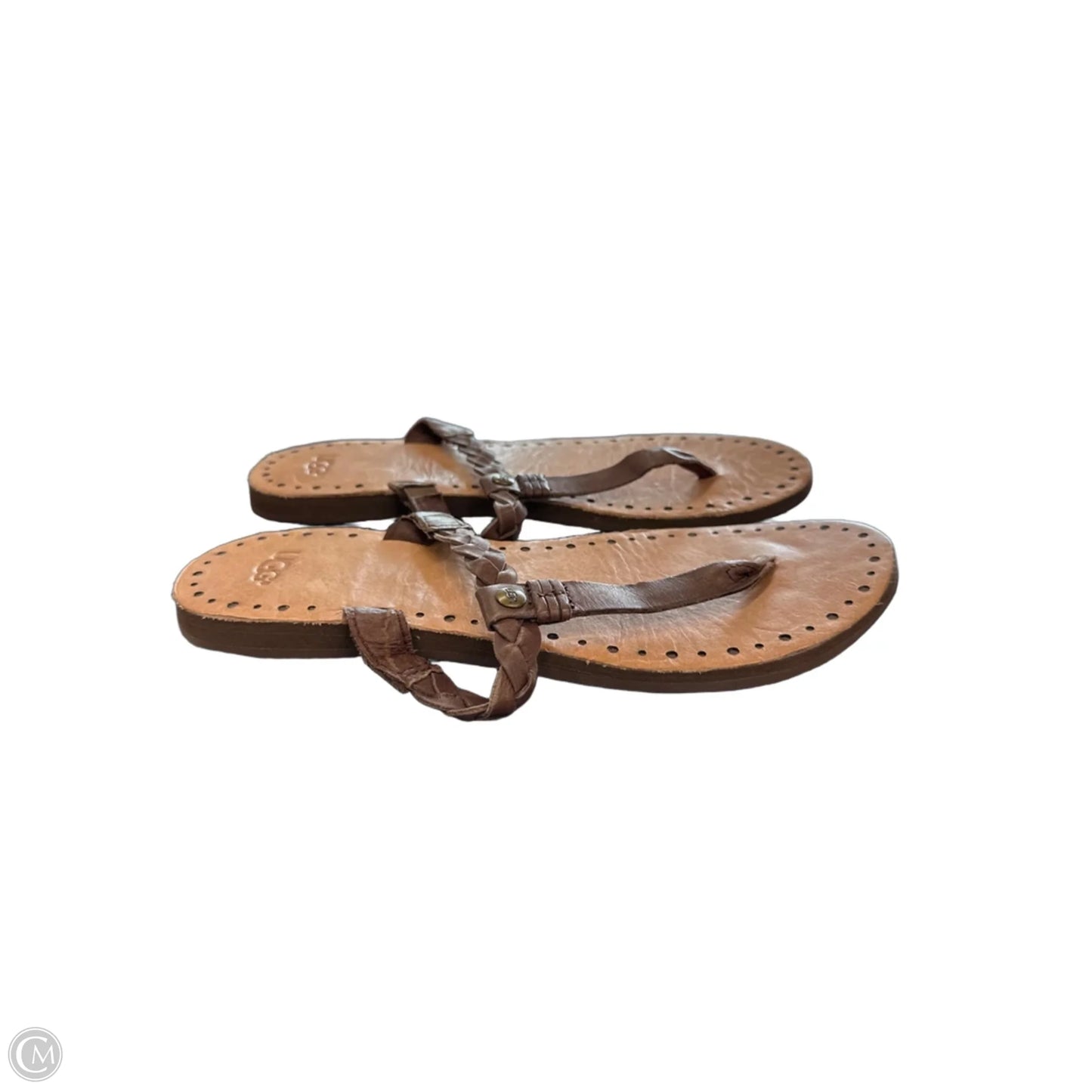 Sandals Designer By Ugg In Brown, Size: 8