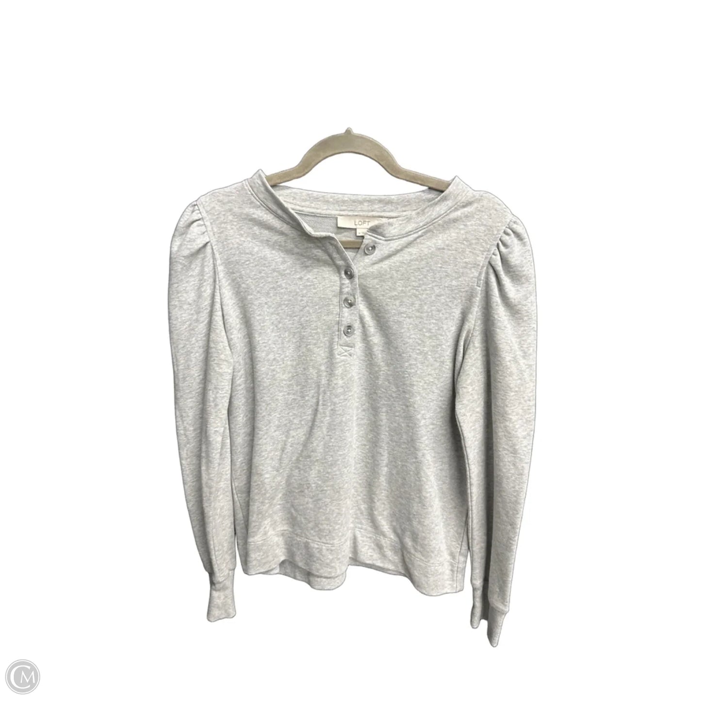 Top Long Sleeve By Loft In Grey, Size: M