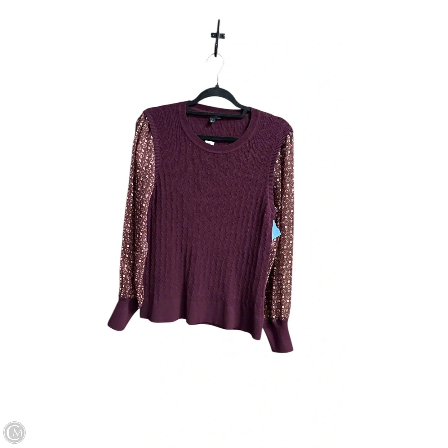 Top Long Sleeve By Talbots In Maroon, Size: L
