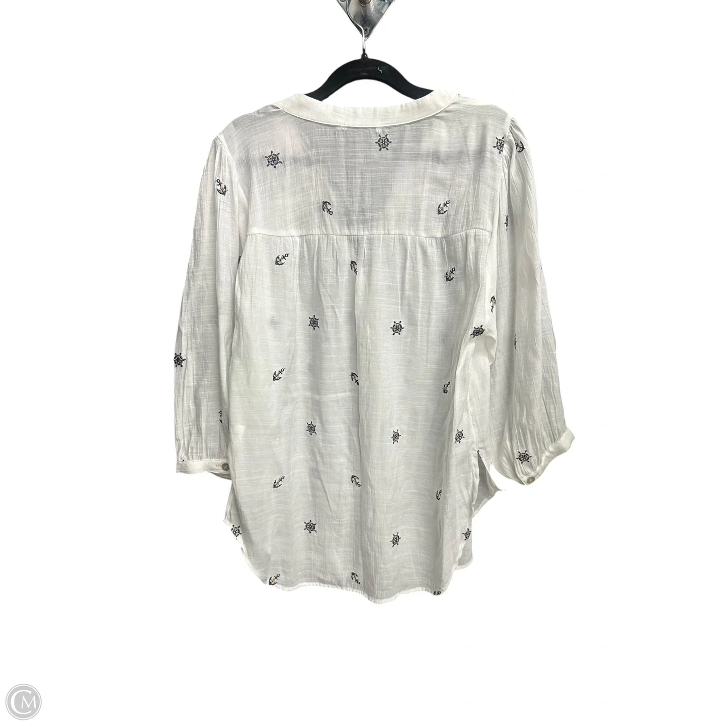 Top Long Sleeve By Figuero & Flower In White, Size: S