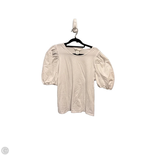 Top Short Sleeve By H&m In White, Size: L