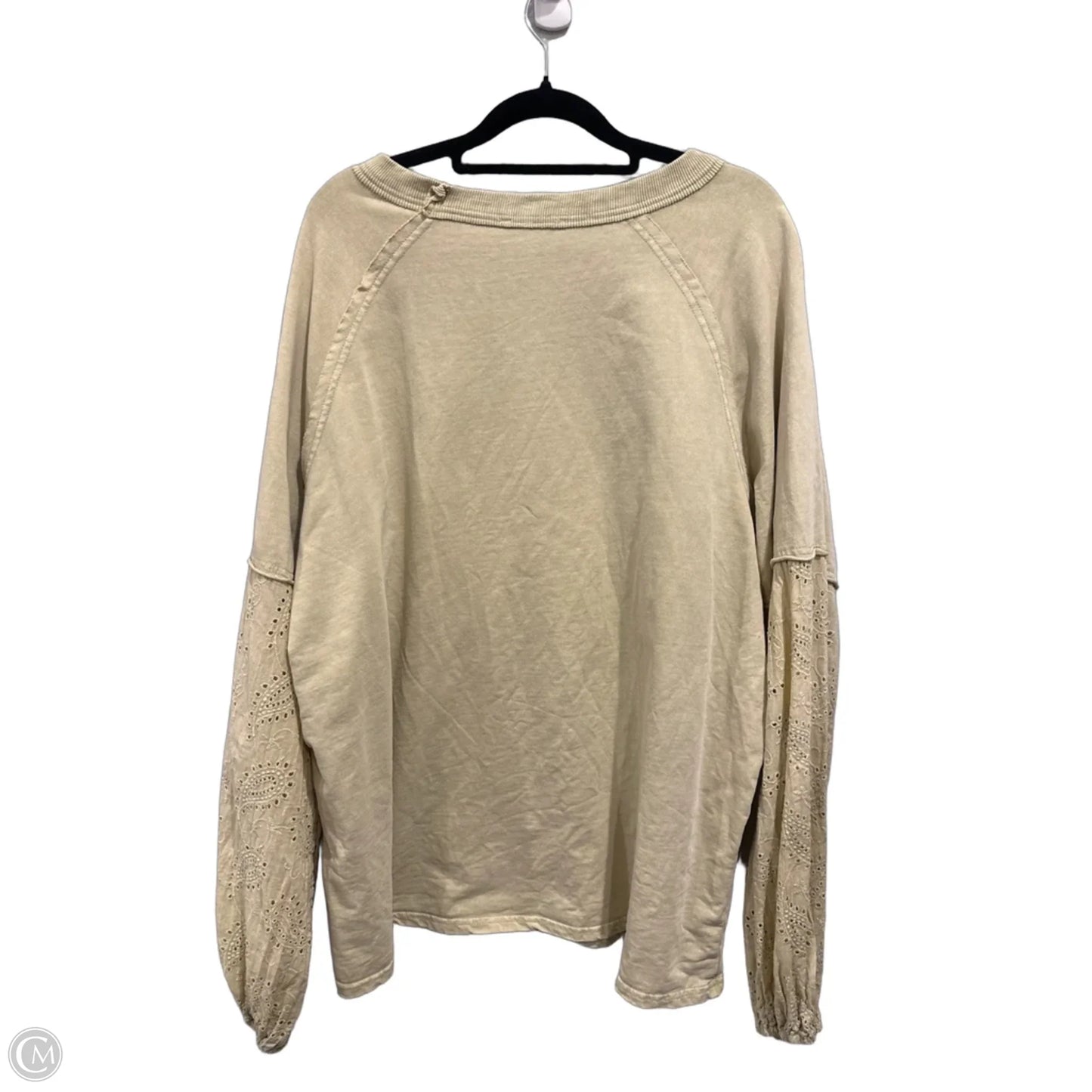 Top Long Sleeve By Easel In Cream, Size: L
