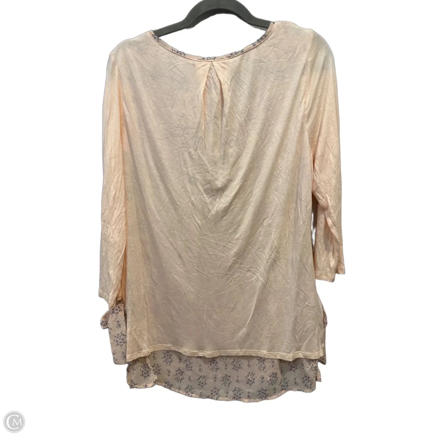 Top 3/4 Sleeve By Lc Lauren Conrad In Peach, Size: L