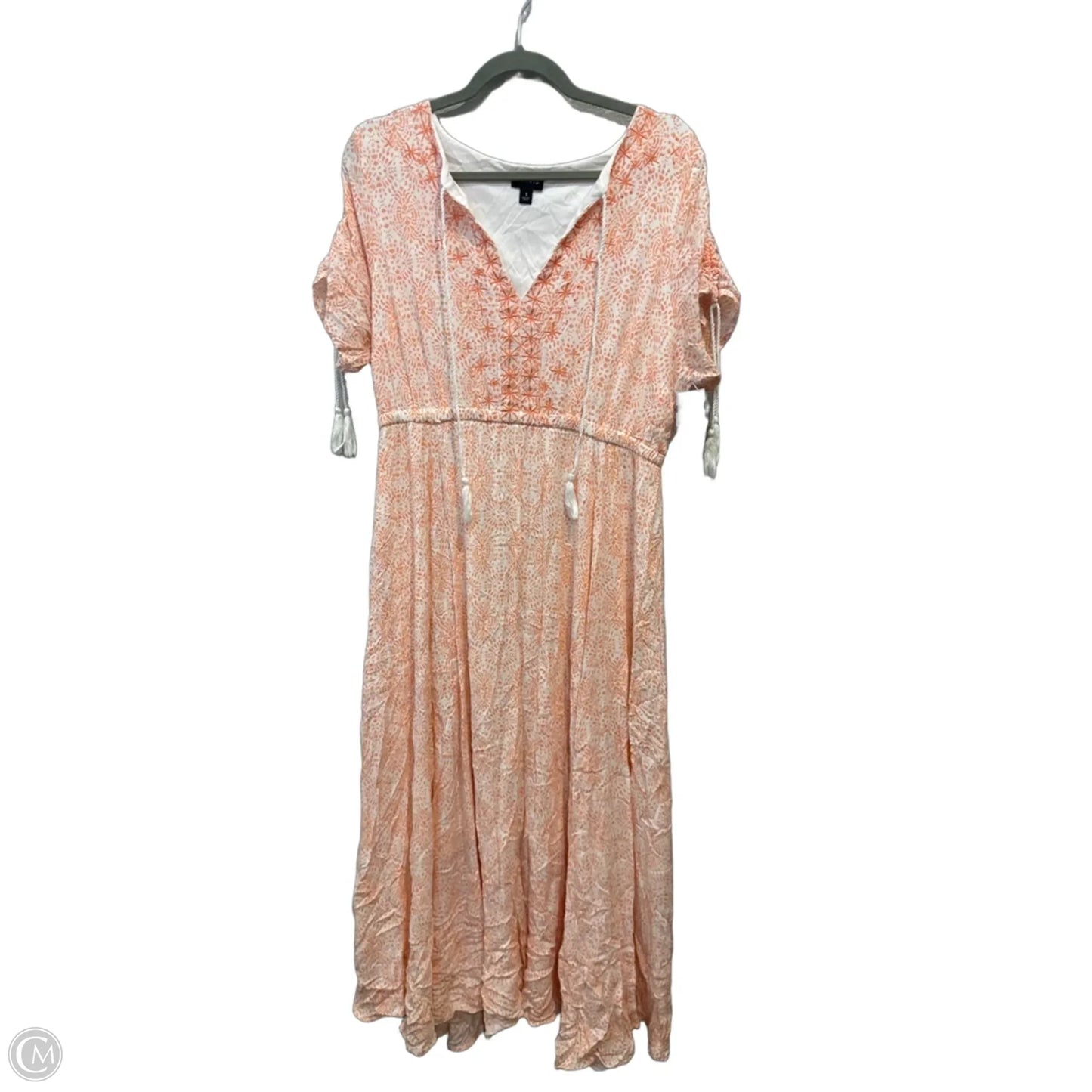 Dress Casual Maxi By Torrid In Orange & White, Size: L