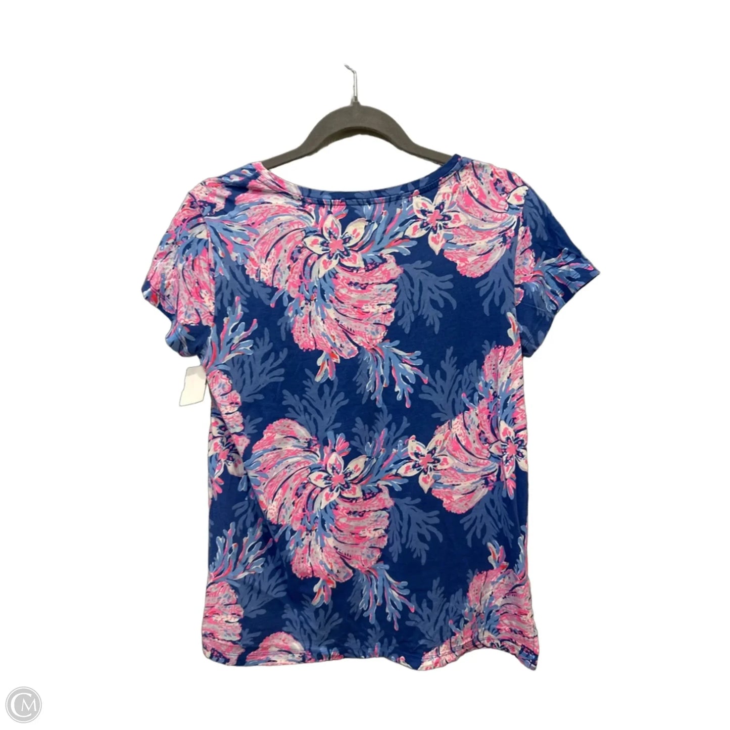 Top Short Sleeve Designer By Lilly Pulitzer In Blue, Size: S