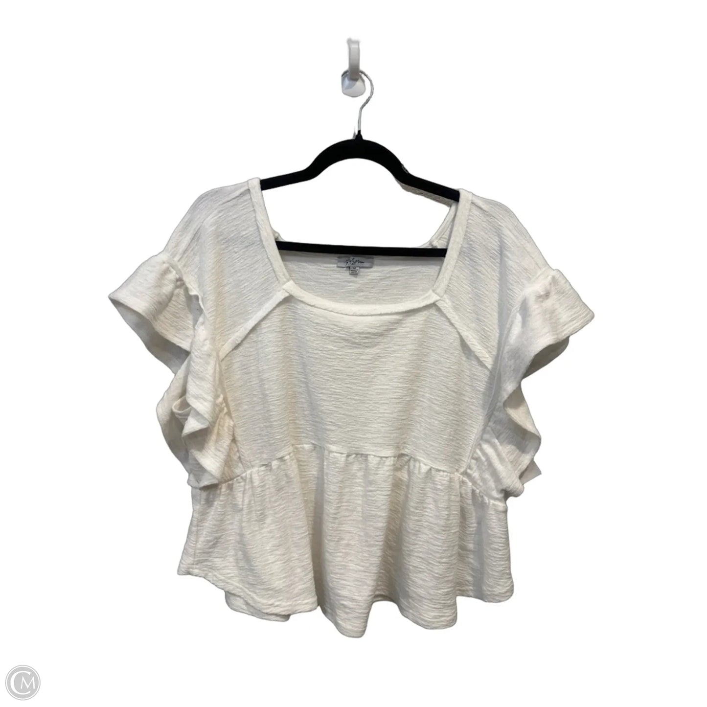 Top Short Sleeve By Polagram In White, Size: M