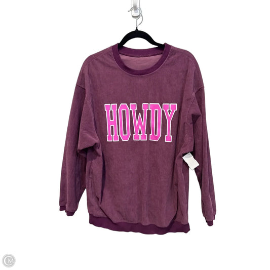Sweatshirt Crewneck By Clothes Mentor In Pink & Purple, Size: M