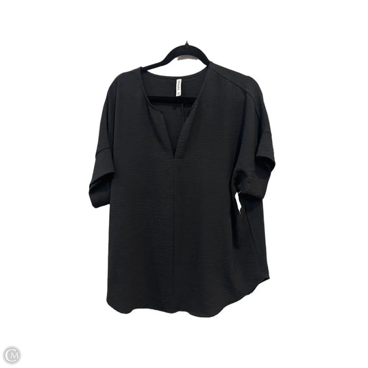 Top Short Sleeve By Zenana In Black, Size: Xl