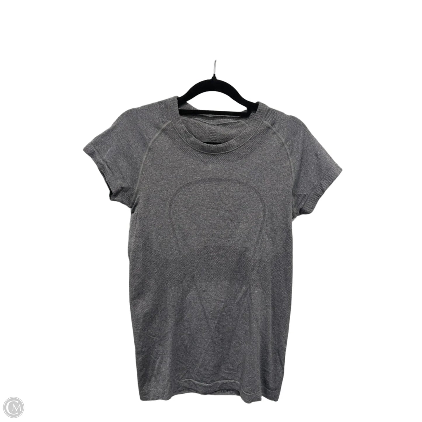 Athletic Top Short Sleeve By Lululemon In Grey, Size: M