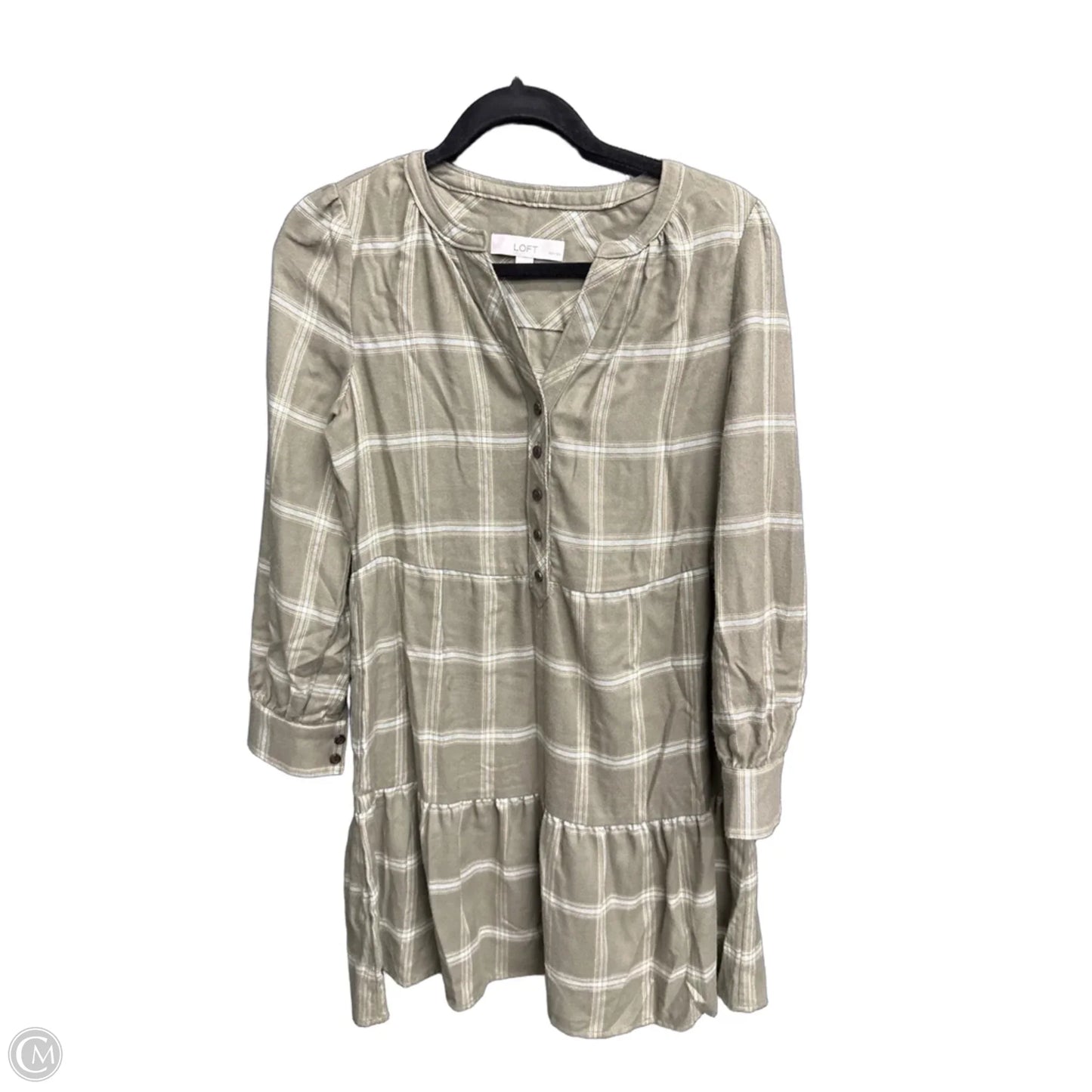 Dress Casual Midi By Loft In Plaid Pattern, Size: Xs