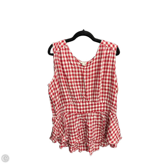 Top Sleeveless By Cato In Plaid Pattern, Size: 2x