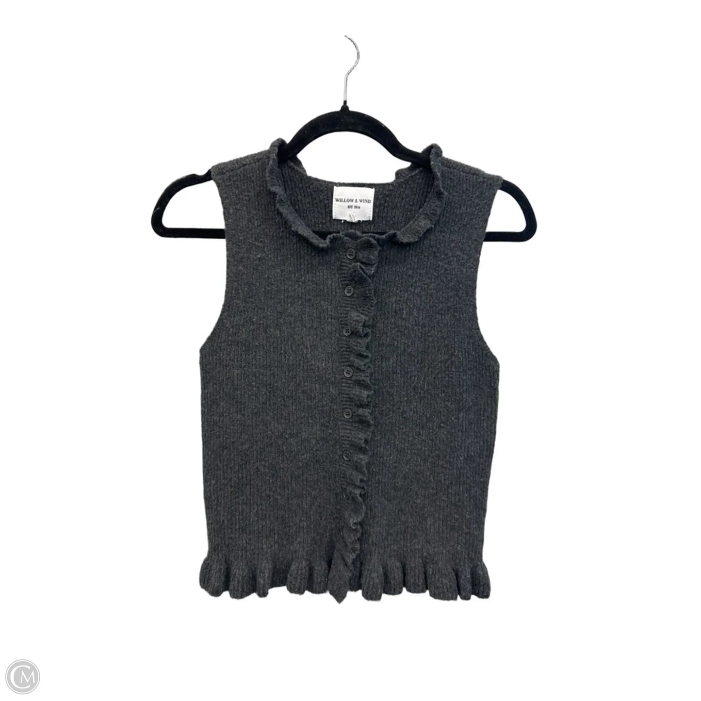 Vest Sweater By Willow & Wind In Grey, Size: S