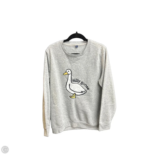 Sweatshirt Crewneck By Clothes Mentor In Grey, Size: M