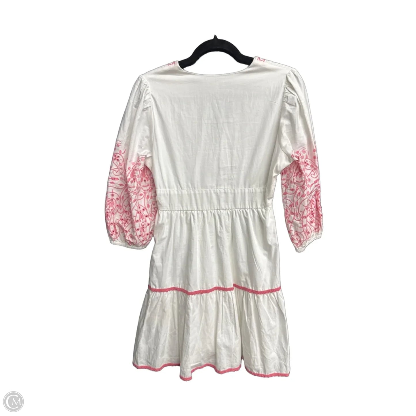 Dress Casual Midi By Versona In Pink & White, Size: Xs