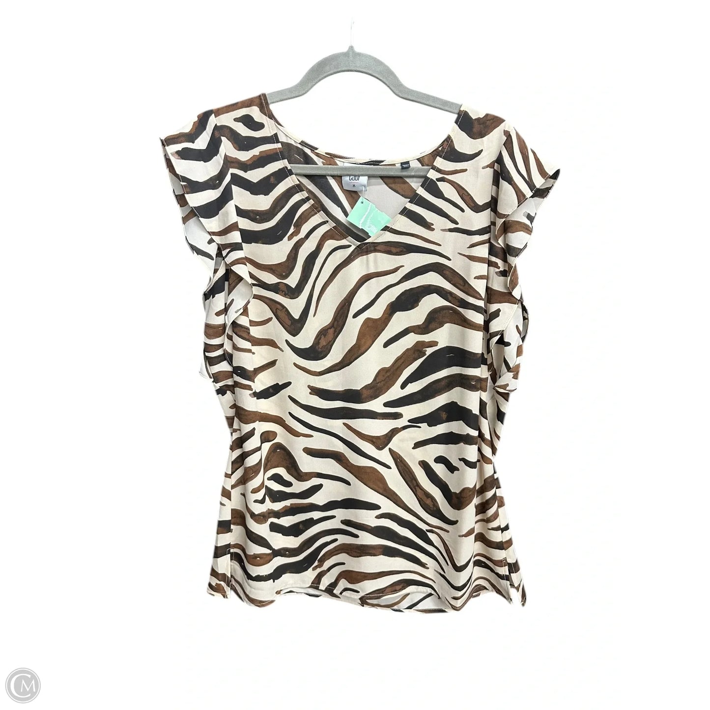 Top Sleeveless By Cabi In Zebra Print, Size: M