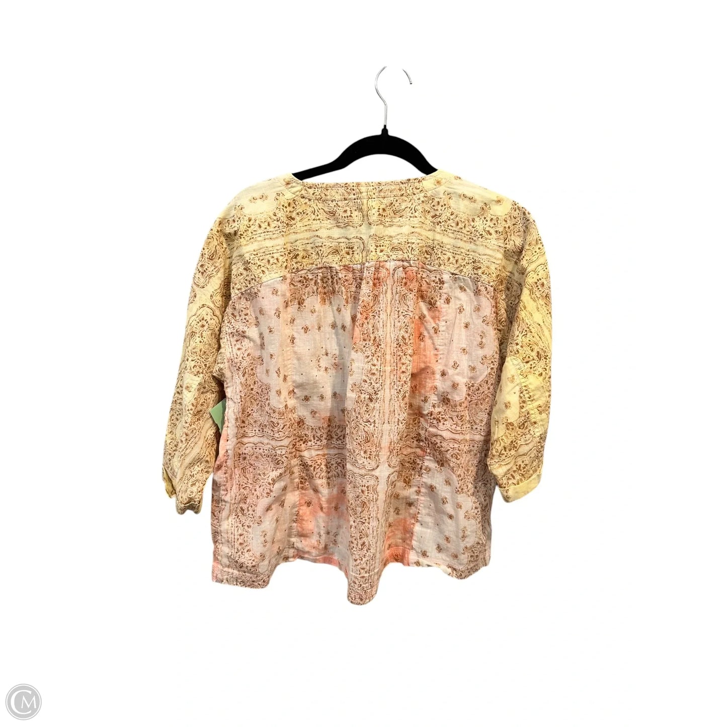 Top 3/4 Sleeve By Pilcro In Pink & Yellow, Size: Xs